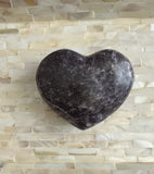 lepidolite crystal heart