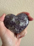 lepidolite crystal heart