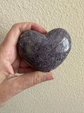 lepidolite crystal heart