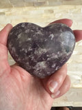 lepidolite crystal heart