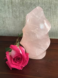 rose quartz crystal flame
