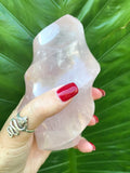 rose quartz crystal flame