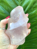 rose quartz crystal flame