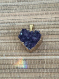 natural raw amethyst heart pendant