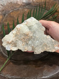 clear apophyllite with stilbite crystal