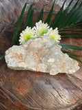 clear apophyllite with stilbite crystal