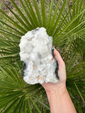 clear apophyllite with stilbite crystal
