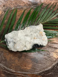 clear apophyllite with stilbite crystal
