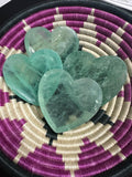 green fluorite heart shaped crystal dish