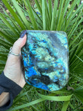 high flash labradorite freeform slab
