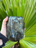 high flash labradorite freeform slab