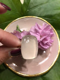 Rose Quartz Crystal Rectangular Ring - Small Sized Stone
