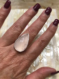 rose Quartz Pear shaped ring