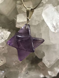 amethyst crystal merkaba pendant