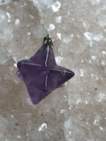 amethyst crystal merkaba pendant