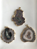 amethyst stalactite crystal gold-plated slice crystal pendant