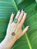 Chrysoprase Rectangular Crystal Ring