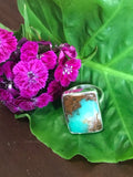 Chrysoprase Rectangular Crystal Ring