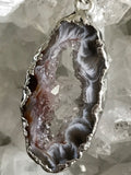 geode druzy silver earrings