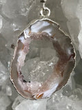 geode druzy silver earrings