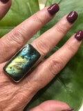 labradorite crystal ring