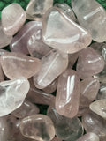 rose quartz crystal tumbles