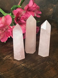 Rose quartz pillar tower