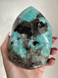 Large Amazonite & Smoky Quartz Flame (2.3 lbs)