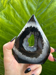 black agate druzy crystal flame 1