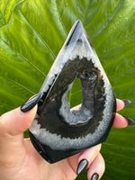 black agate druzy crystal flame 2