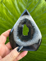 black agate druzy crystal flame 5
