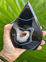 black agate druzy crystal flame 5