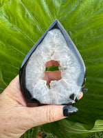 black agate druzy crystal flame teardrop 4