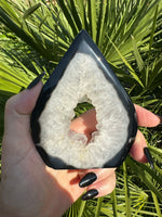 black agate druzy crystal flame teardrop 5