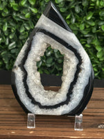 Black Agate Druzy Crystal Flame (No.5) | Teardrop