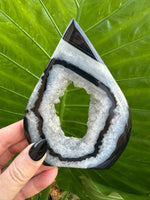 Black Agate Druzy Crystal Flame (No.5) | Teardrop