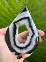 Black Agate Druzy Crystal Flame (No.5) | Teardrop
