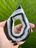 Black Agate Druzy Crystal Flame (No.5) | Teardrop