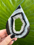 Black Agate Druzy Crystal Flame (No.5) | Teardrop