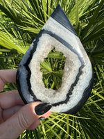 Black Agate Druzy Crystal Flame (No.5) | Teardrop