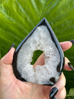 black agate druzy crystal flame teardrop 3