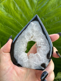 black agate druzy crystal flame teardrop 3