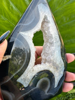Black Agate Druzy Crystal Flame (No.6) | Teardrop