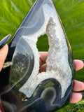 Black Agate Druzy Crystal Flame (No.6) | Teardrop