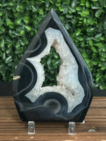 Black Agate Druzy Crystal Flame (No.6) | Teardrop