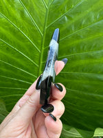 black agate druzy crystal flame - 10-2