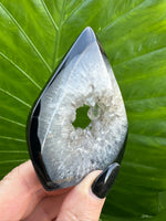 black agate druzy crystal flame 11-3
