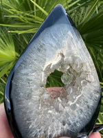 black agate druzy crystal flame 11-5
