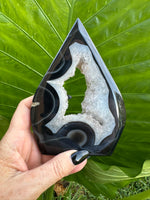 Black Agate Druzy Crystal Flame (No.6) | Teardrop