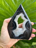 Black Agate Druzy Crystal Flame (No.6) | Teardrop